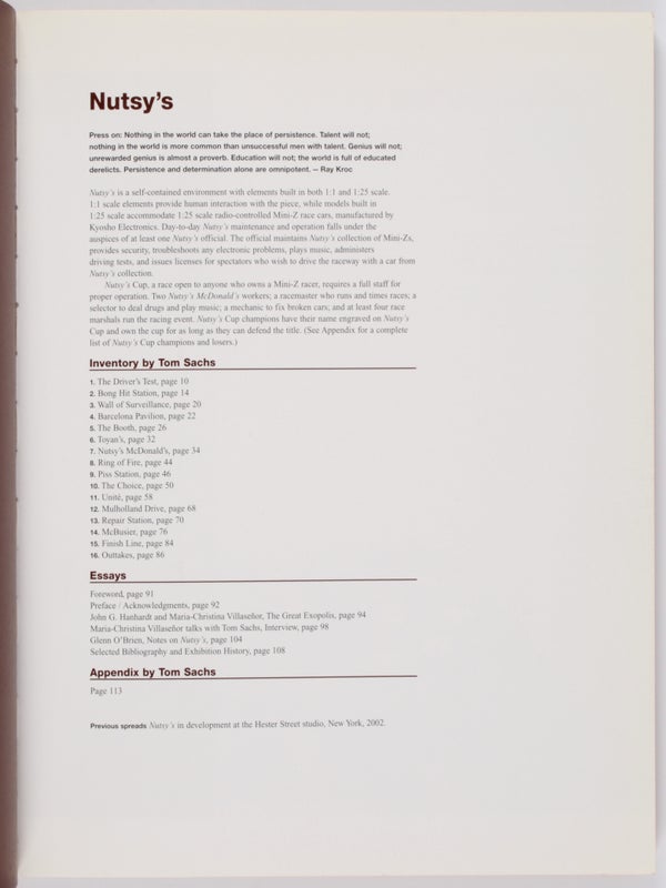 Tom Sachs: Nutsy's (Inscribed with Drawing).