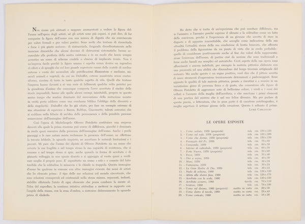 Pistoletto (First Exhibition Catalogue).