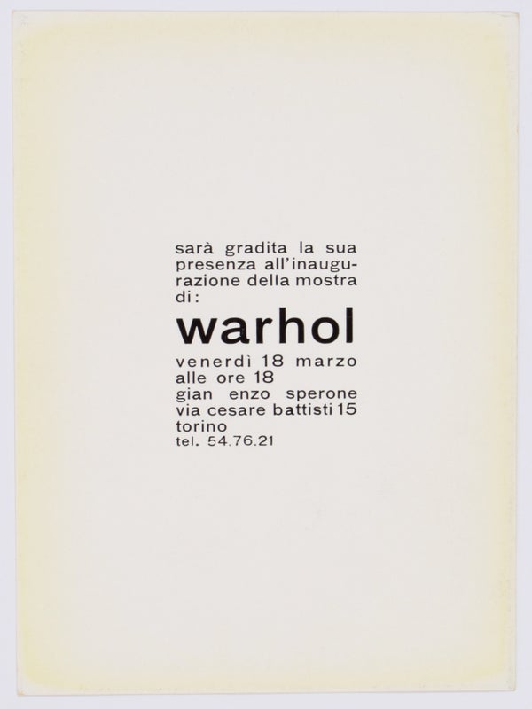 Warhol (Announcement Card).