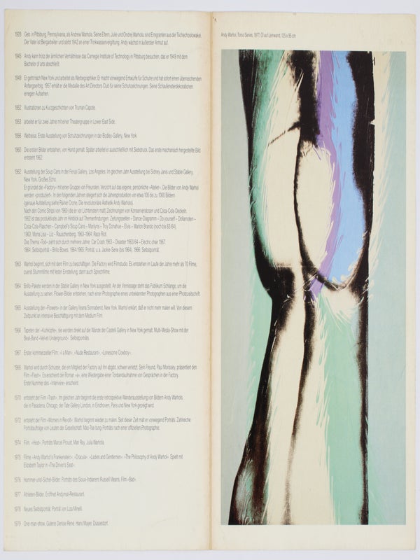 Andy Warhol: Indians, Porträts, Torsos (Exhibition Brochure).