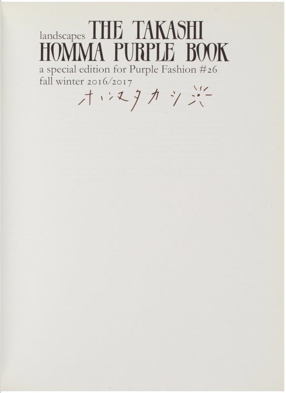 Landscapes: The Takashi Homma Purple Book (Signed).