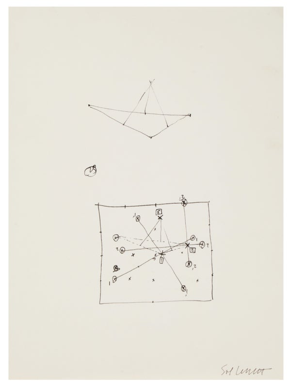 Item #32206 The Location of Three Points: Wall-Drawing (Manuscript Instructions and Preparatory...