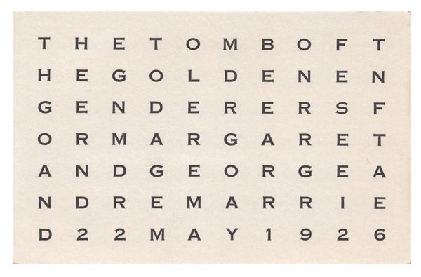Item #32282 The Tomb of the Golden Engenderers. Carl Andre