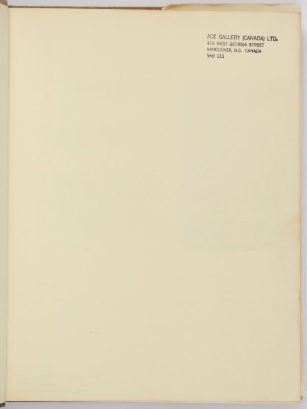 Bruce Nauman: Work from 1965 to 1972 (with Exhibition Brochure).