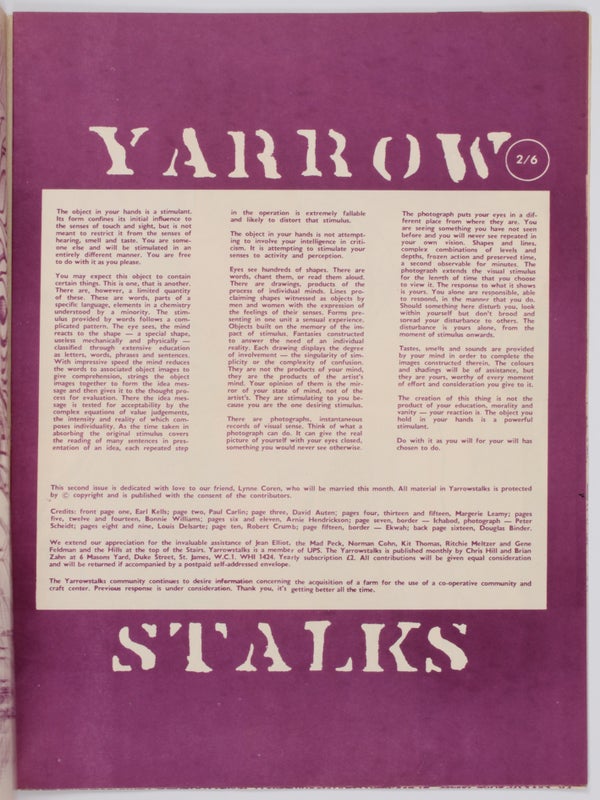 Yarrowstalks No. 2 (i.e. Head Comix No. 1).