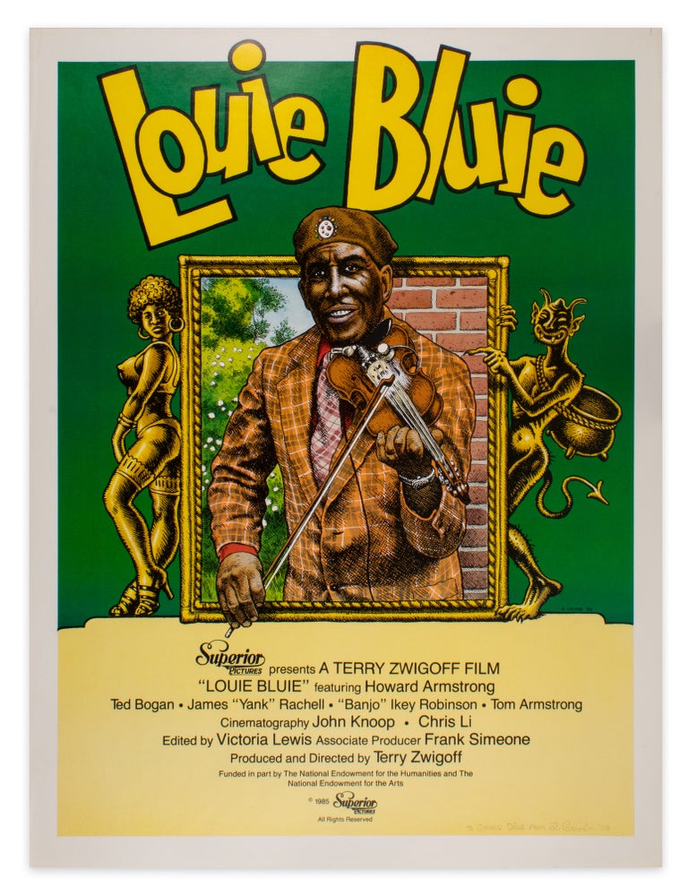 Item #32429 Louie Bluie (Signed Film Poster). Robert Crumb, Terry Zwigoff.