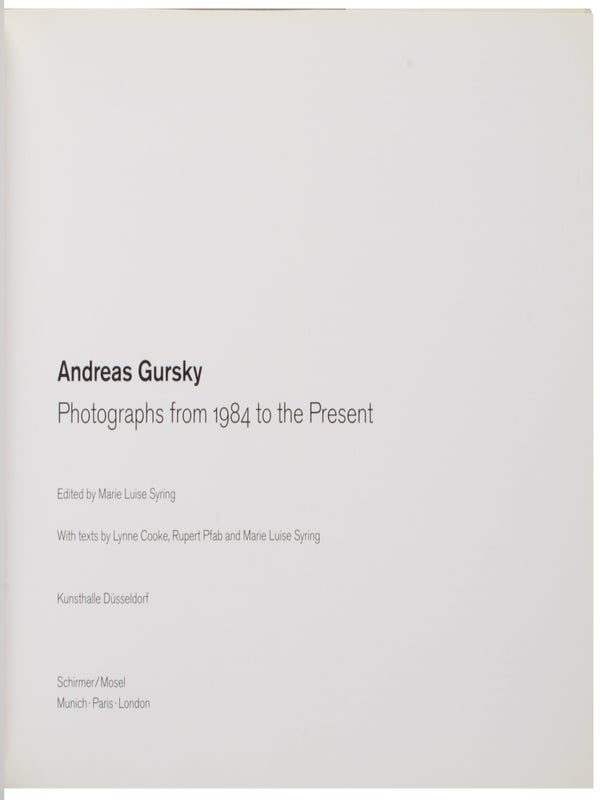 Photographs from 1984 to the Present (Signed).