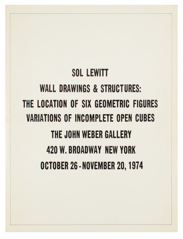 Item #32501 Wall Drawings & Structures: The Location of Six Geometric Figures / Variations of Incomplete Open Cubes. Sol Lewitt.