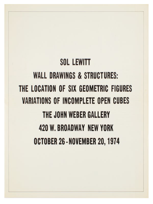 Wall Drawings & Structures: The Location of Six Geometric Figures / Variations of Incomplete...