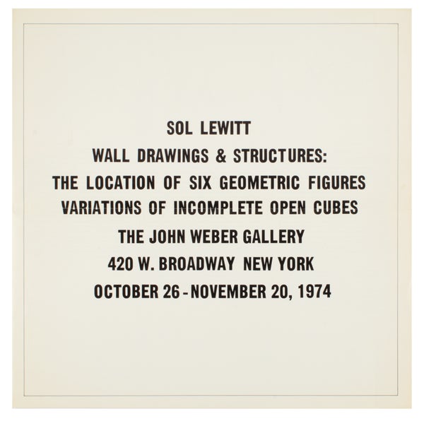 Item #32501 Wall Drawings & Structures: The Location of Six Geometric Figures / Variations of...