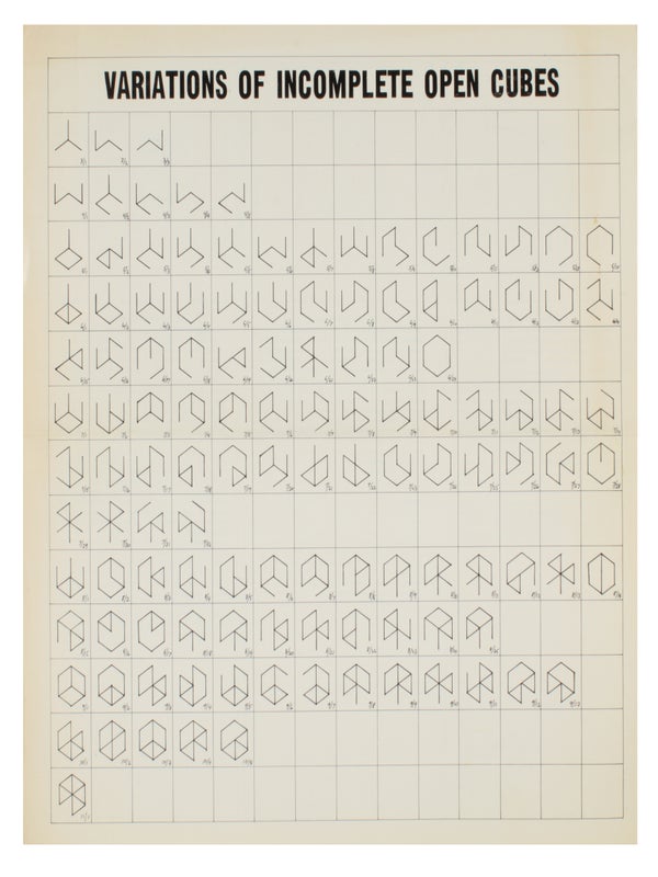 Wall Drawings & Structures: The Location of Six Geometric Figures / Variations of Incomplete Open Cubes.