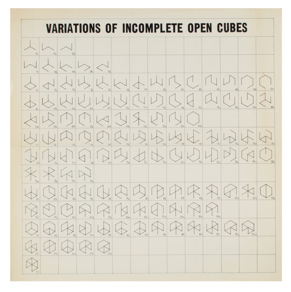 Wall Drawings & Structures: The Location of Six Geometric Figures / Variations of Incomplete Open Cubes.