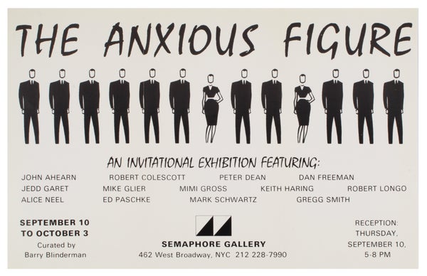Item #32508 The Anxious Figure: An Invitational Exhibition... (Exhibition Poster). Keith Haring,...
