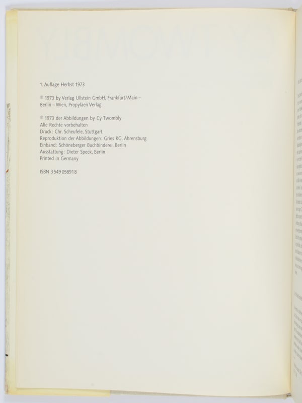 Cy Twombly: Zeichnungen, 1953-1973.
