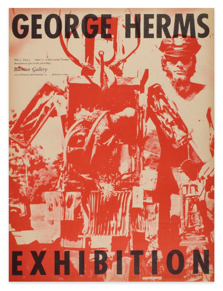 Item #32535 George Herms Exhibition (Poster). George Herms, Wallace Berman, Designer.
