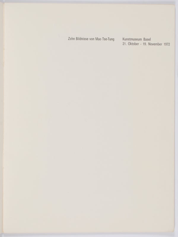 Warhol: Maos / Zehn Bildnisse von Mao Tse-Tung.