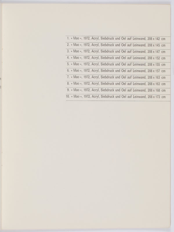 Warhol: Maos / Zehn Bildnisse von Mao Tse-Tung.