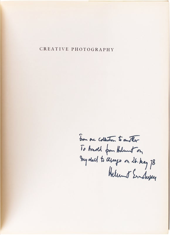 Creative Photography: Aesthetic Trends 1839–1960 (Signed Association Copy).